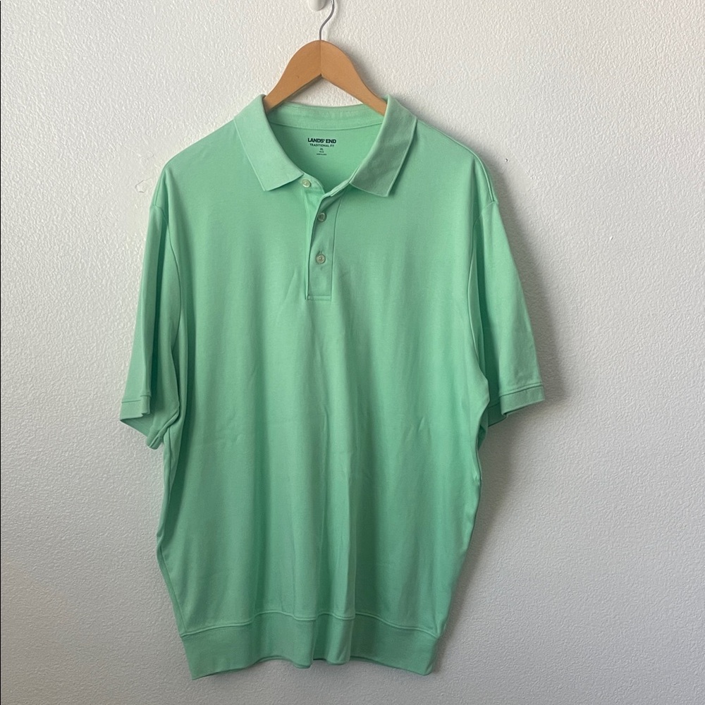 Lands' End Men's Light Green Polo Shirt
